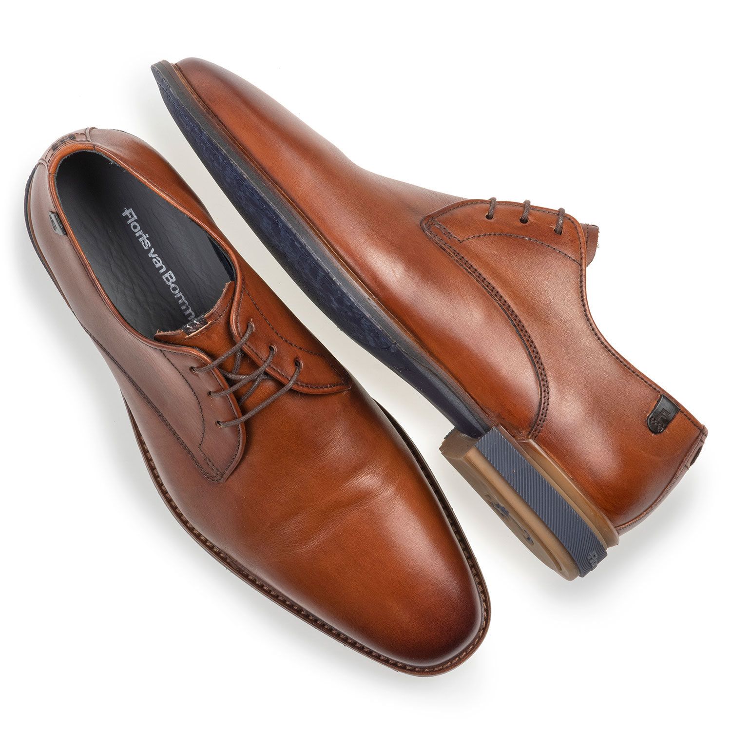 18160/00 - Veterschoen cognac kalfsleer 18160/00 - Veterschoen cognac kalfsleer