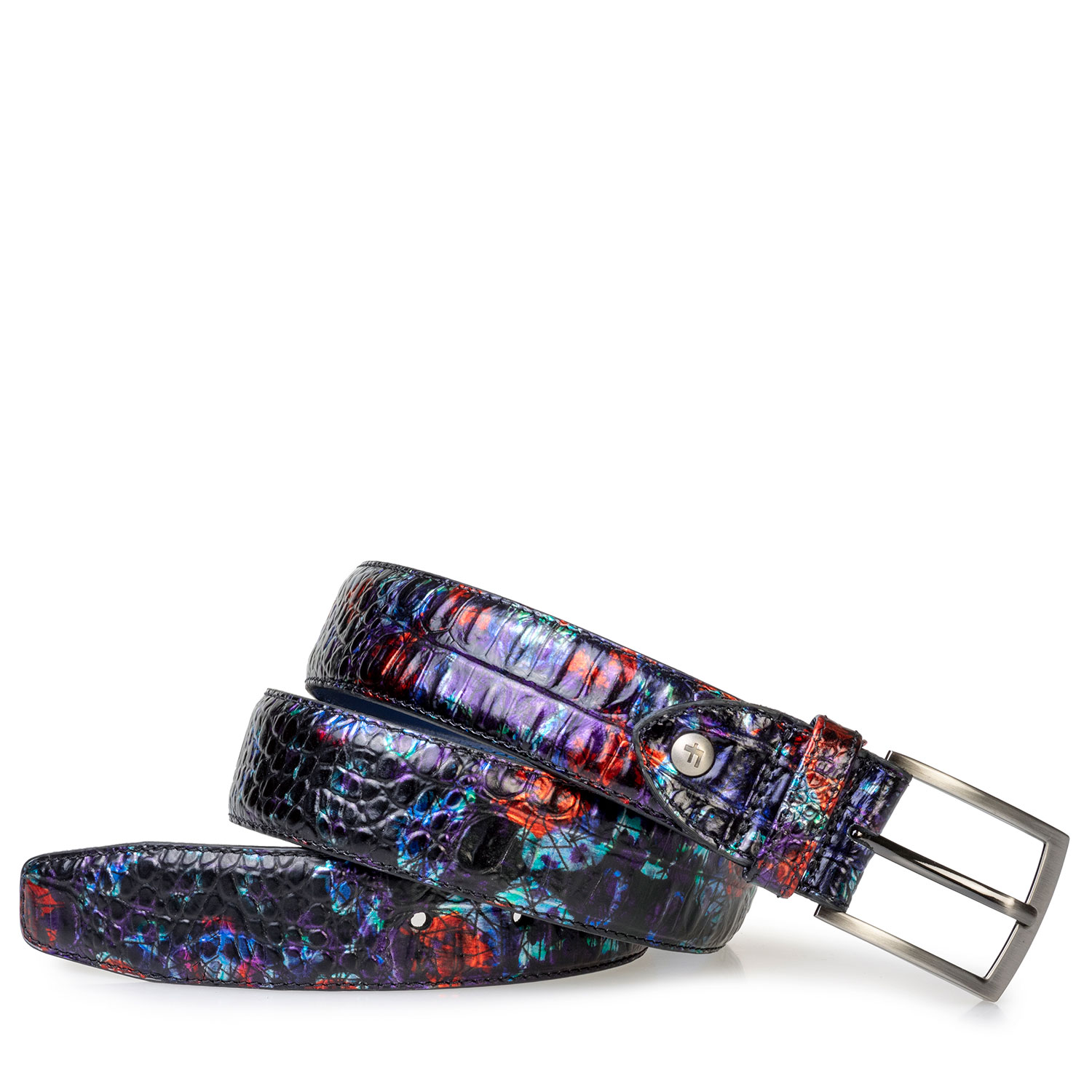 75203/92 - Riem met print blauw 75203/92 - Riem met print blauw
