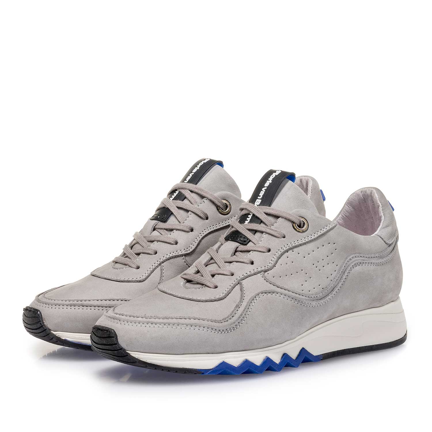 85265/09 - Lichtgrijze nubuckleren sneaker 85265/09 - Lichtgrijze nubuckleren sneaker