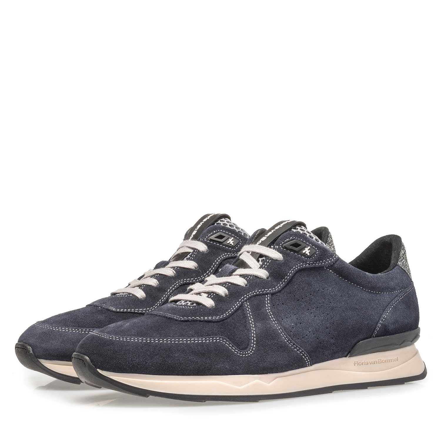 16277/00 - Dark blue suede leather lace shoe 16277/00 - Dark blue suede leather lace shoe