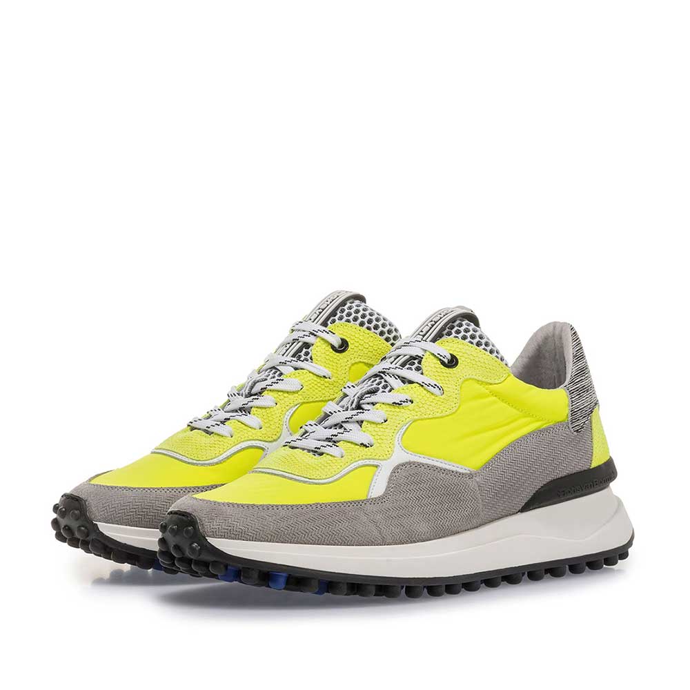 16303/10 - Premium grey and yellow suede leather sneaker 16303/10 - Premium grey and yellow suede leather sneaker
