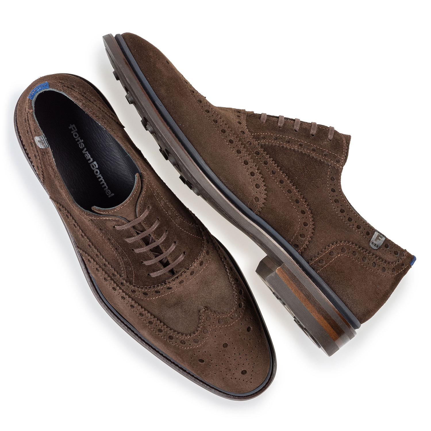 19172/02 - Brogue suede leather dark brown 19172/02 - Brogue suede leather dark brown