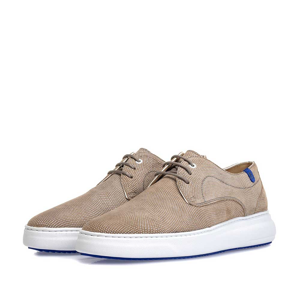 18400/15 - Sneaker geprint suède zand 18400/15 - Sneaker geprint suède zand