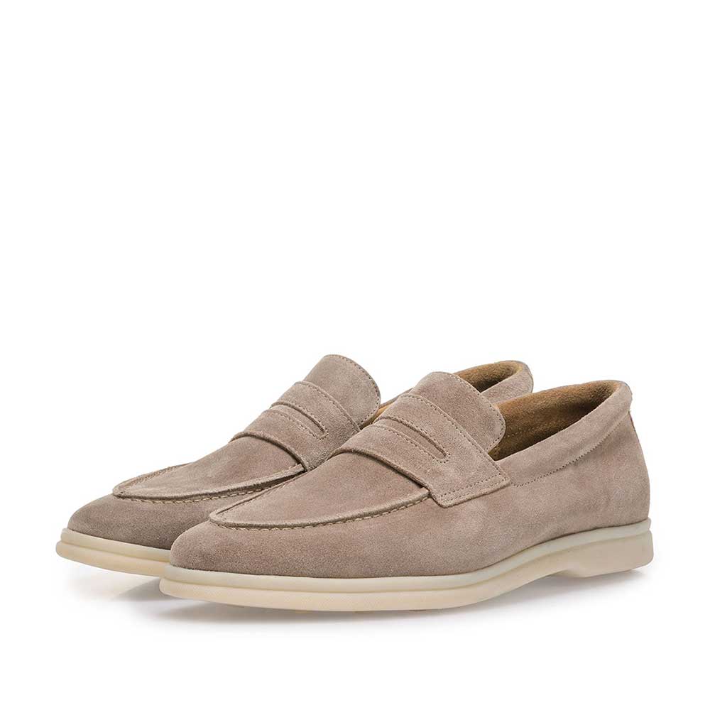 11205/02 - Beige suede leather loafer 11205/02 - Beige suede leather loafer