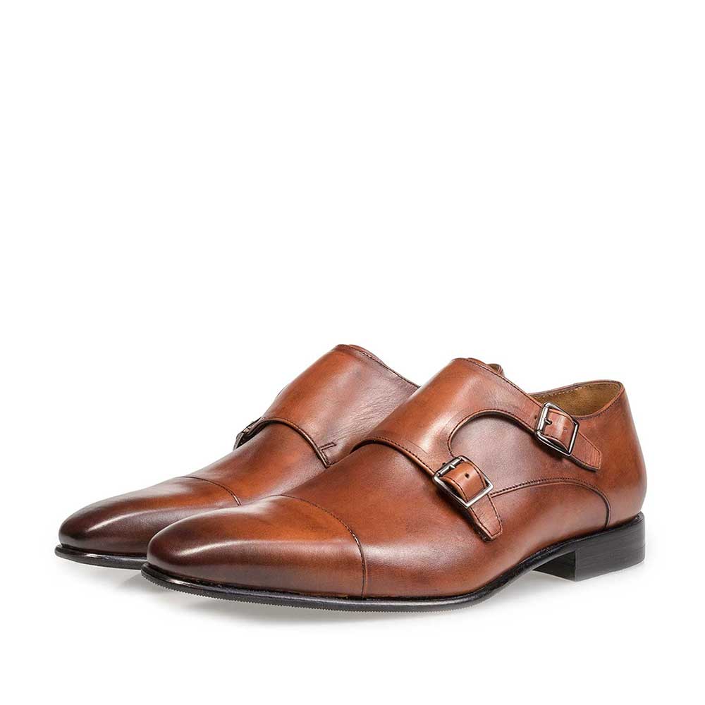 12295/00 - Cognac-coloured calf leather monk strap 12295/00 - Cognac-coloured calf leather monk strap