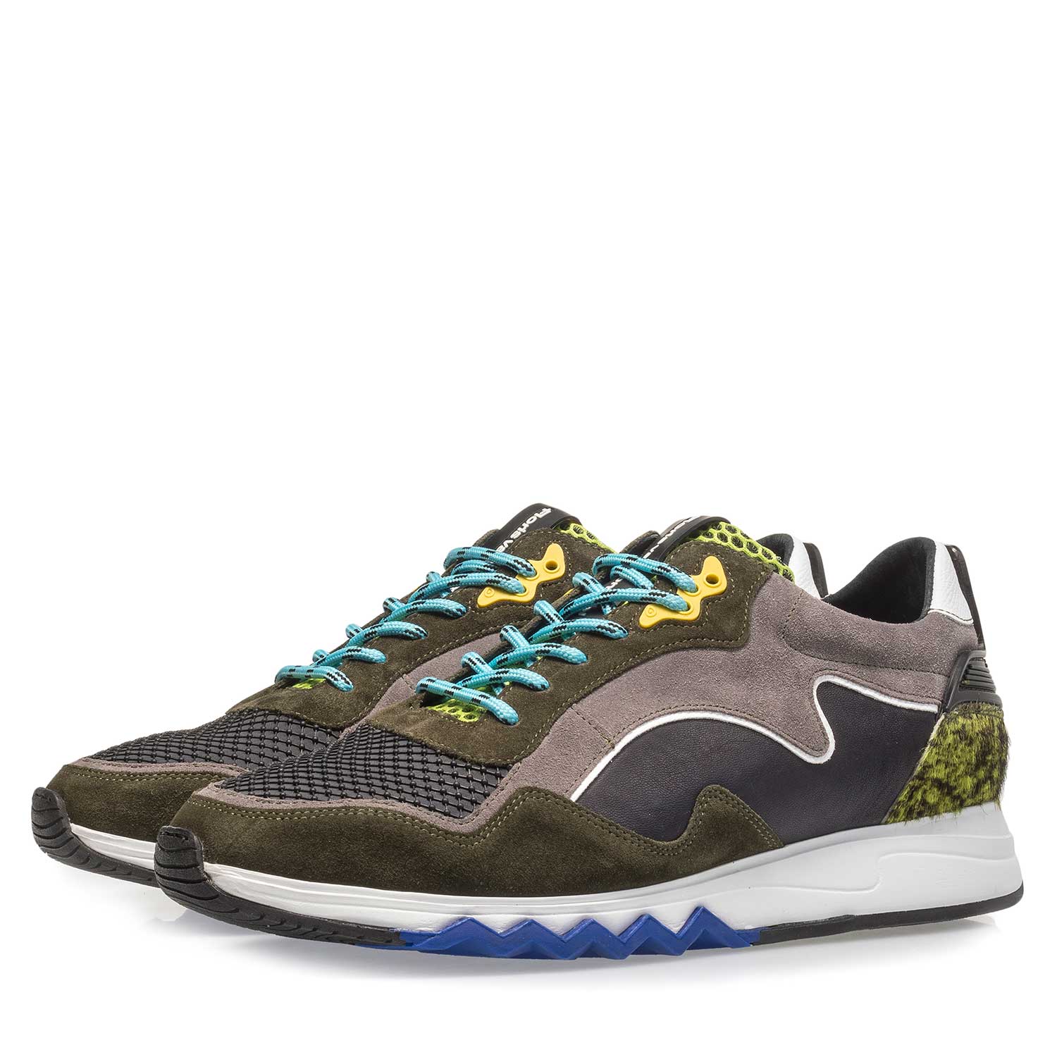 16092/08 - Suède sneaker groen/geel 16092/08 - Suède sneaker groen/geel