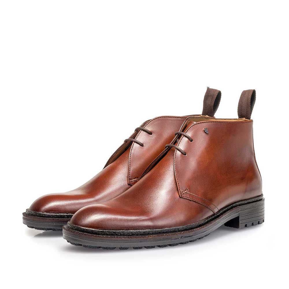 10354/06 - Kalfsleren veterboot cognac 10354/06 - Kalfsleren veterboot cognac