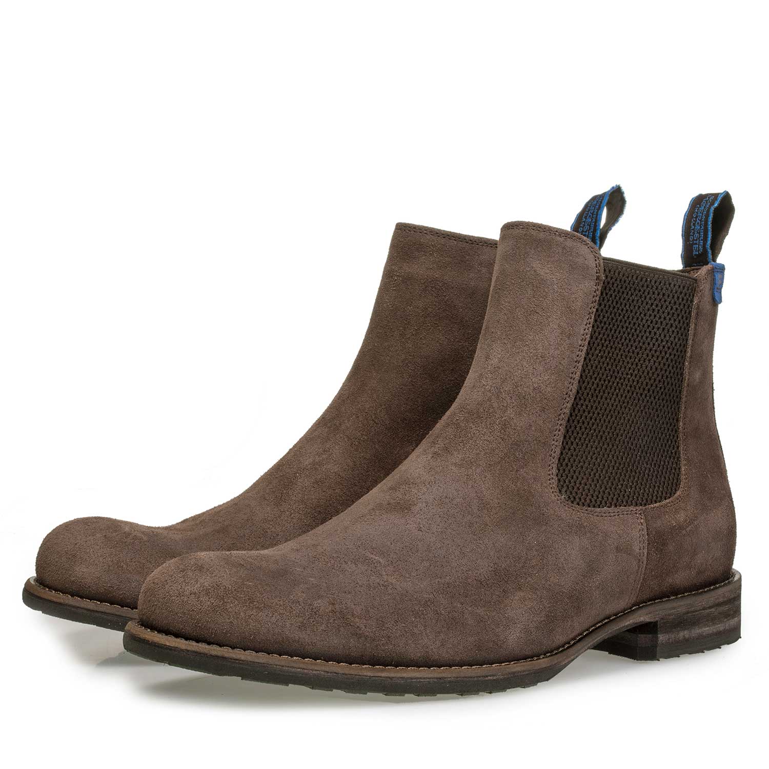 10289/00 - Wol gevoerde bruine suède chelsea boot 10289/00 - Wol gevoerde bruine suède chelsea boot
