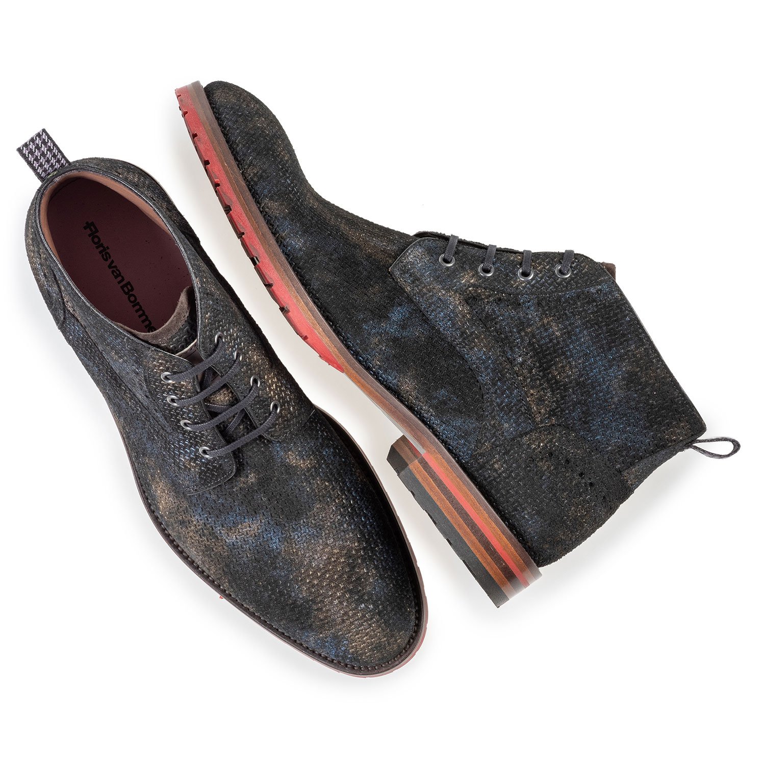 10317/29 - Lace boot bronze with print 10317/29 - Lace boot bronze with print