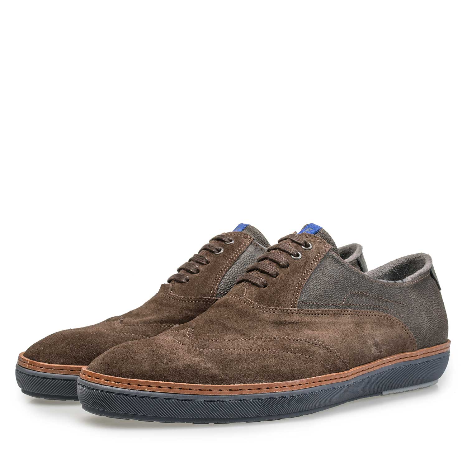 19072/05 - Brown calf’s suede leather brogue sneaker 19072/05 - Brown calf’s suede leather brogue sneaker