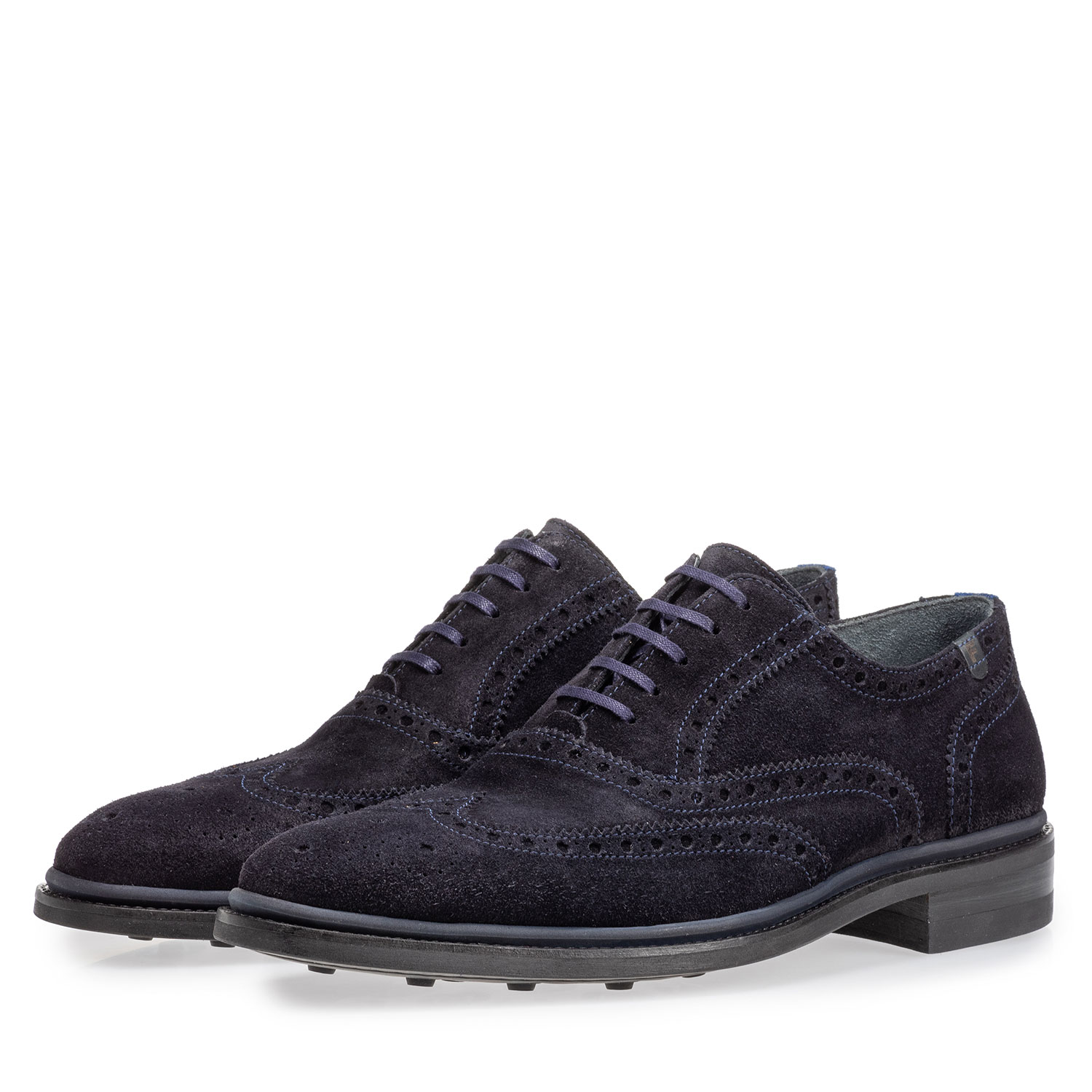 19172/01 - Brogue suède donkerblauw 19172/01 - Brogue suède donkerblauw