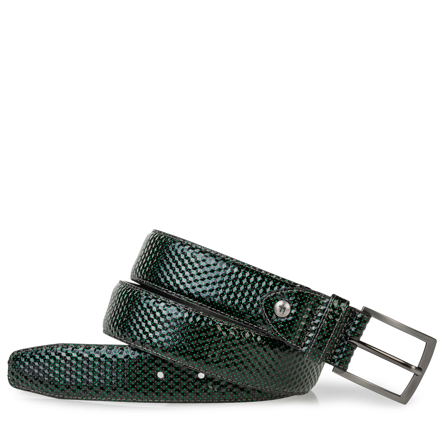 75205/43 - Riem geprint leer groen 75205/43 - Riem geprint leer groen
