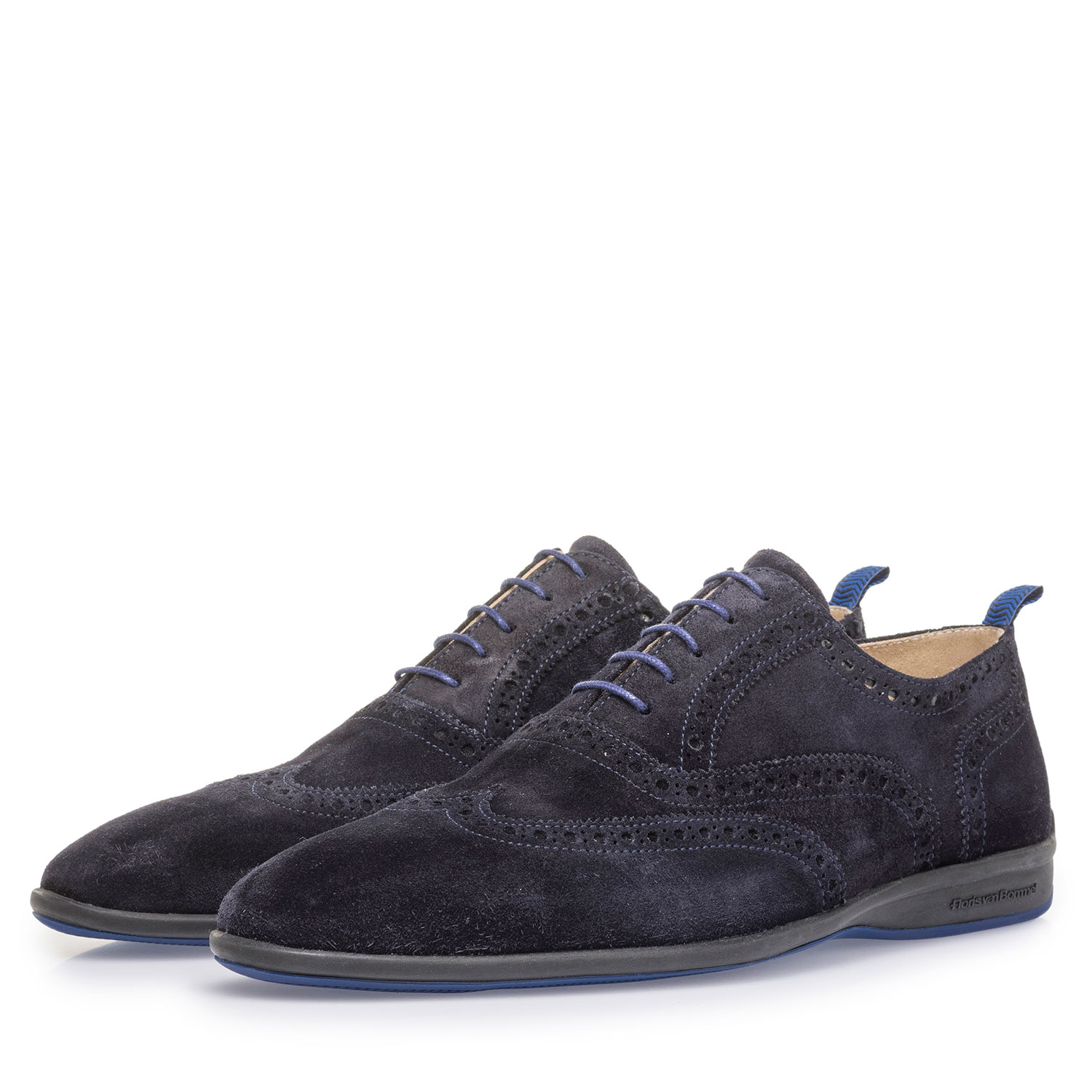 16360/00 - Dark blue suede leather lace shoe 16360/00 - Dark blue suede leather lace shoe