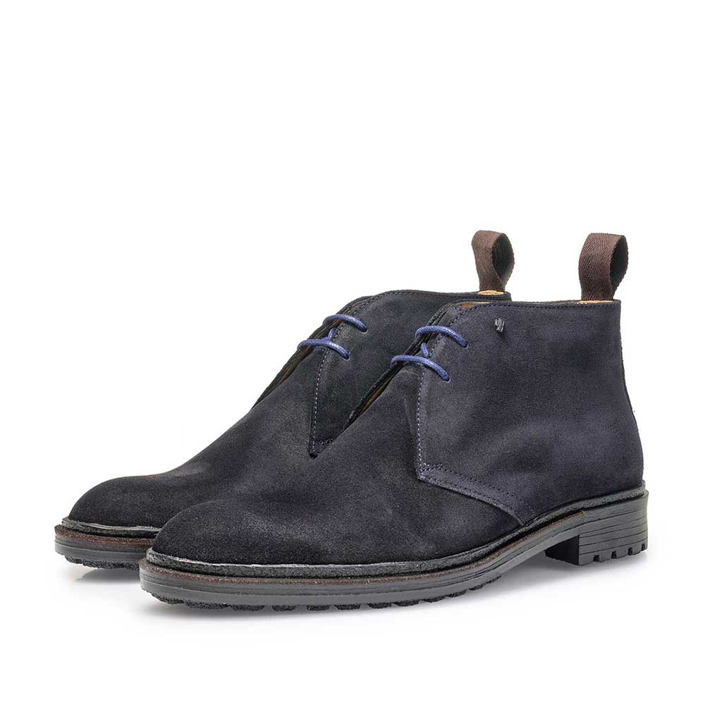 10354/01 - Dark blue suede leather lace boot 10354/01 - Dark blue suede leather lace boot
