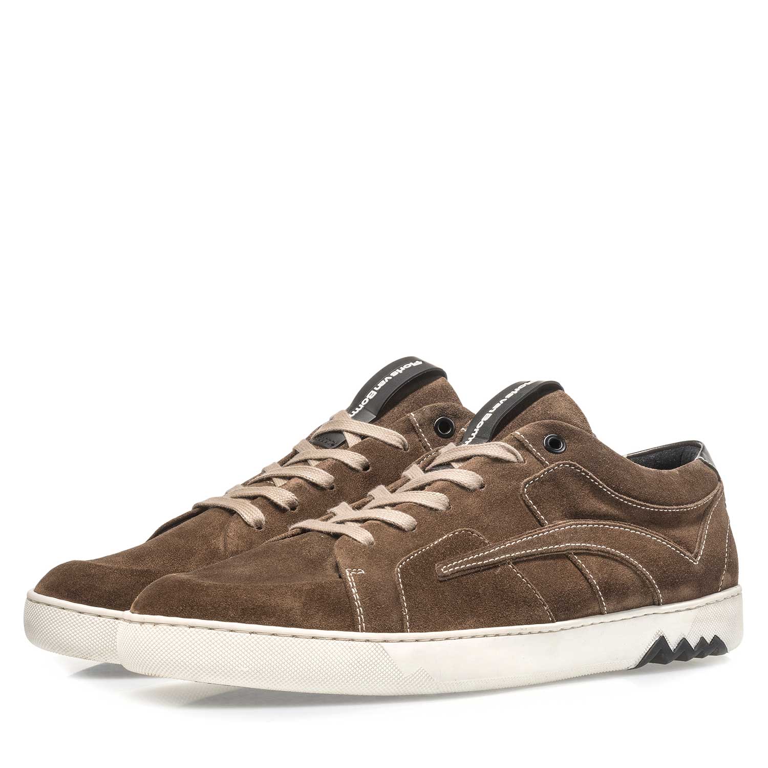 10646/04 - Dark taupe-coloured suede leather lace shoe 10646/04 - Dark taupe-coloured suede leather lace shoe