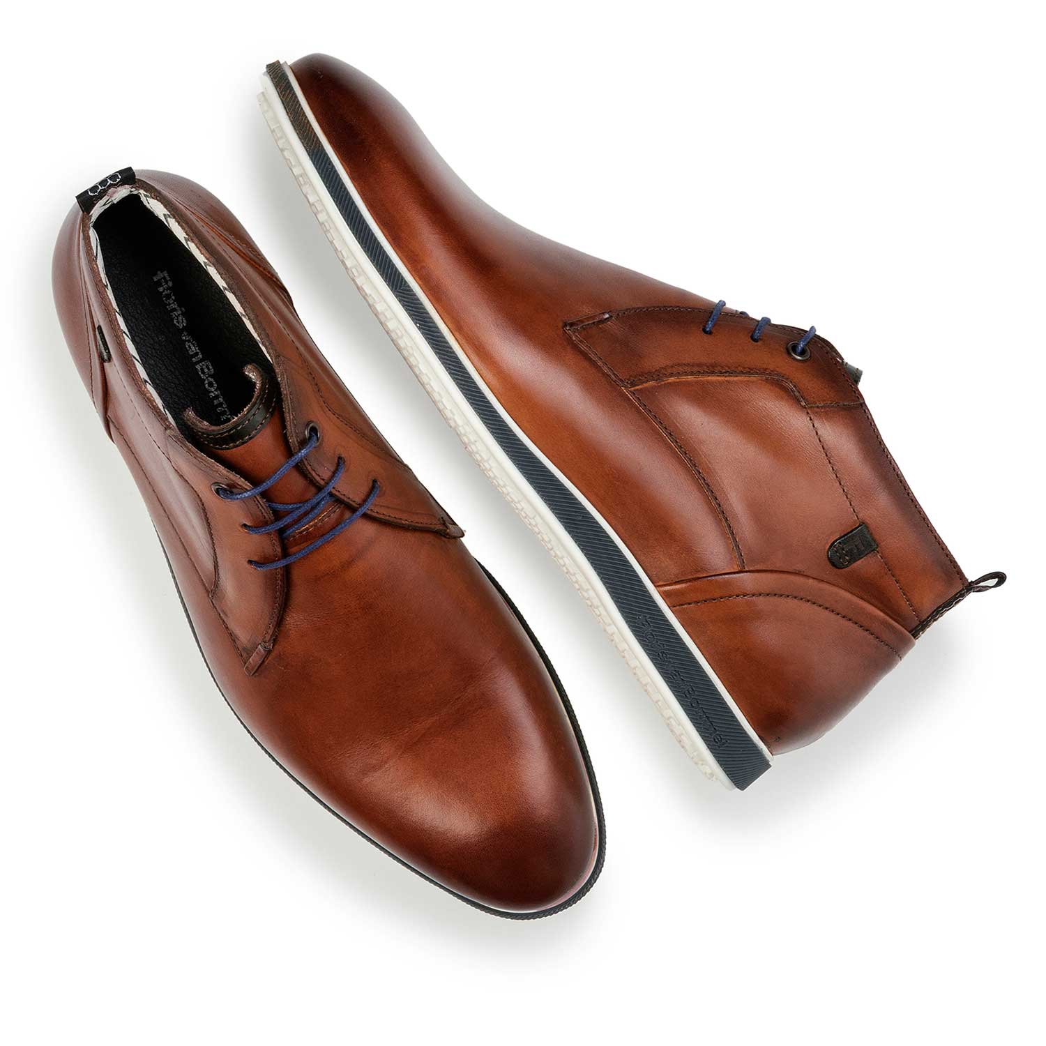 10055/03 - Cognac-coloured calf's leather lace boot 10055/03 - Cognac-coloured calf's leather lace boot