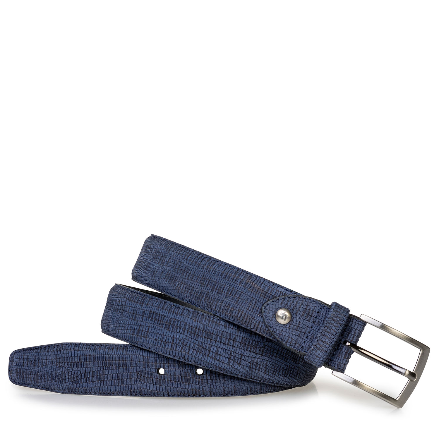75205/03 - Riem met print donkerblauw 75205/03 - Riem met print donkerblauw