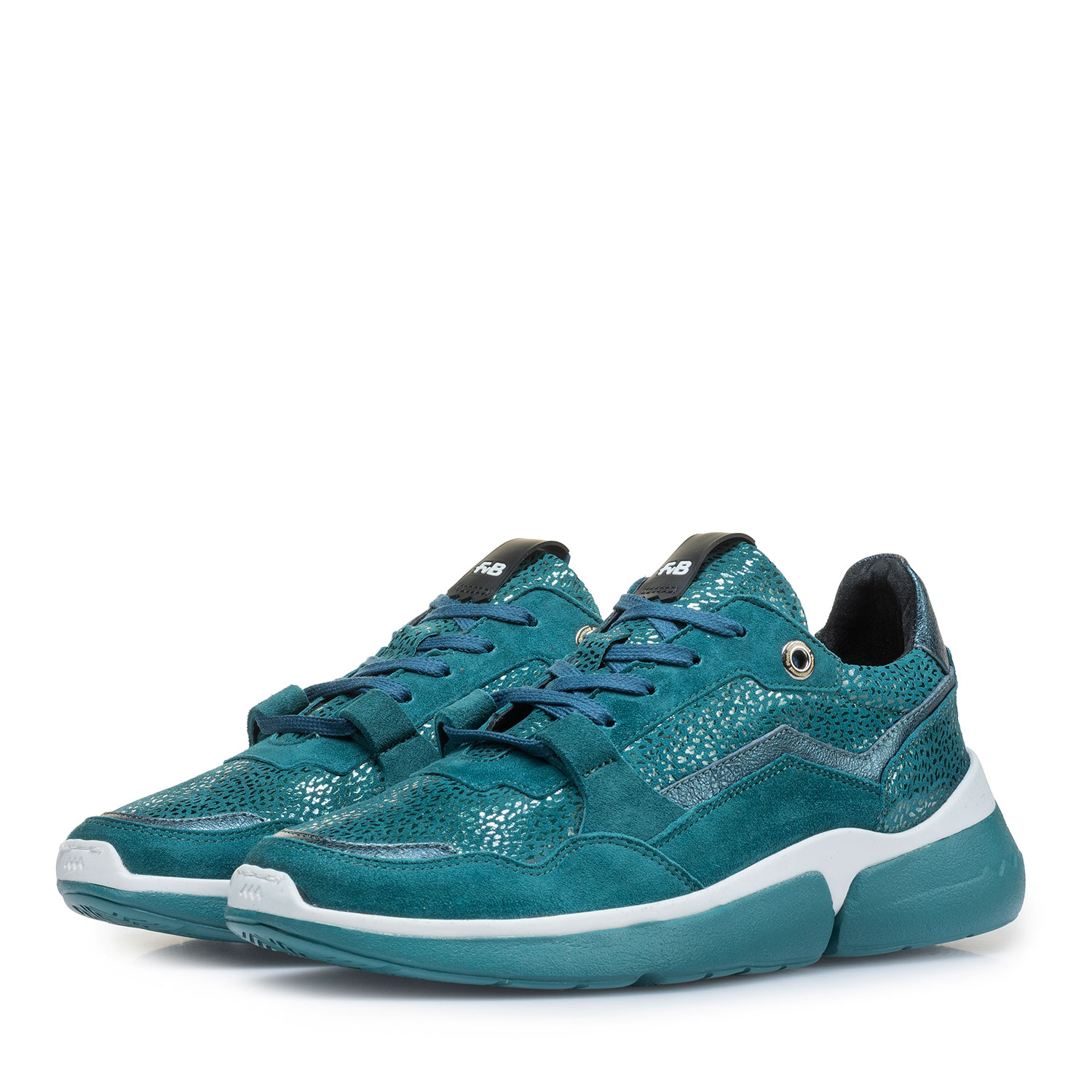 Blauwe suède dames sneaker 85291/11 | Floris van Bommel Women®