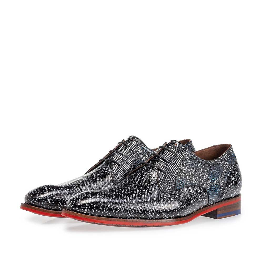 18107/22 - Lace shoe black and grey metallic 18107/22 - Lace shoe black and grey metallic