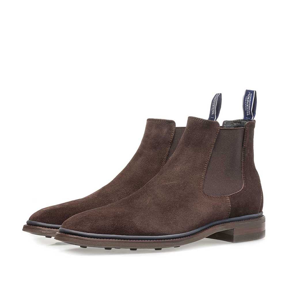 10669/02 - Donkerbruine suède chelsea boot 10669/02 - Donkerbruine suède chelsea boot