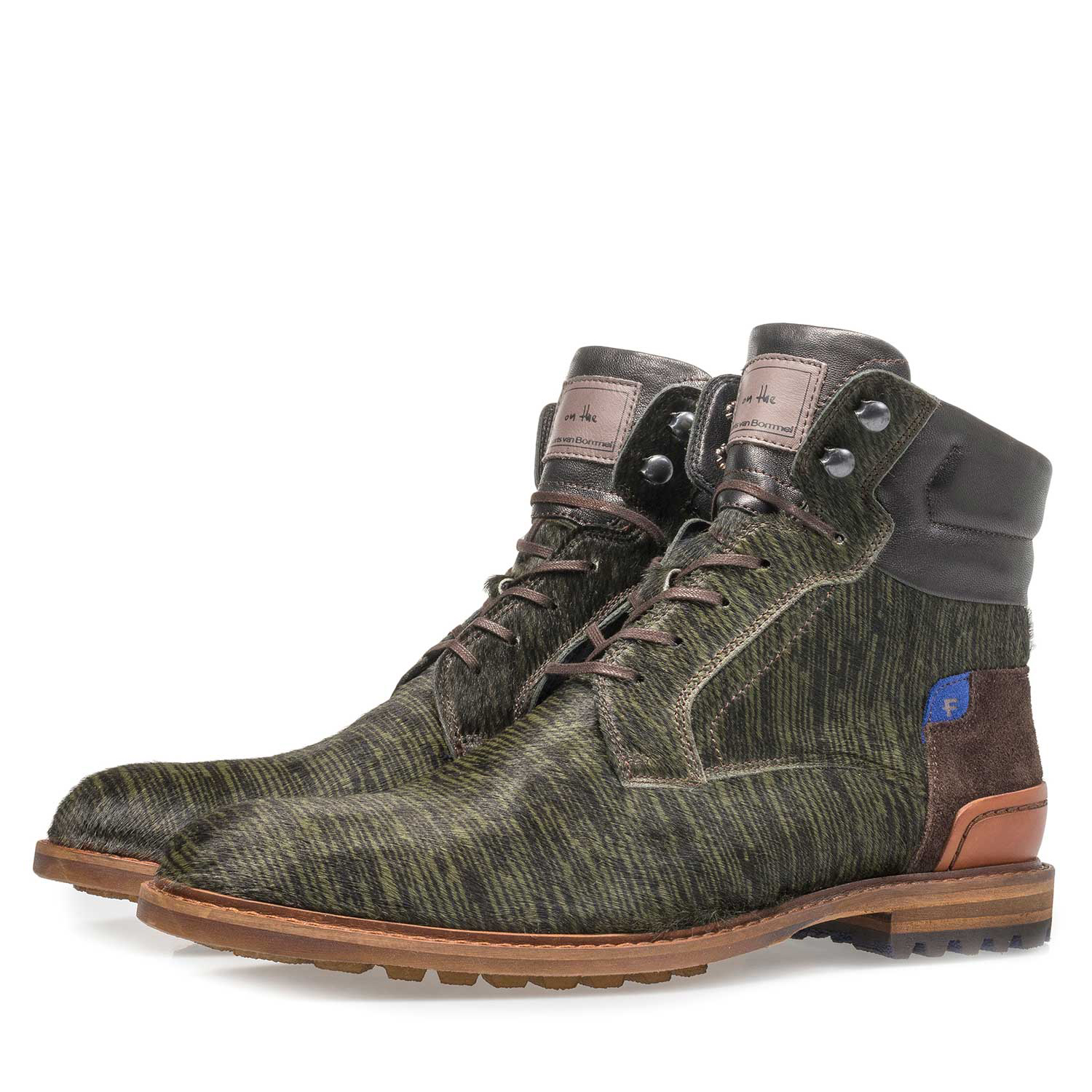 10641/00 - Premium donkergroene pony veterboot met print 10641/00 - Premium donkergroene pony veterboot met print