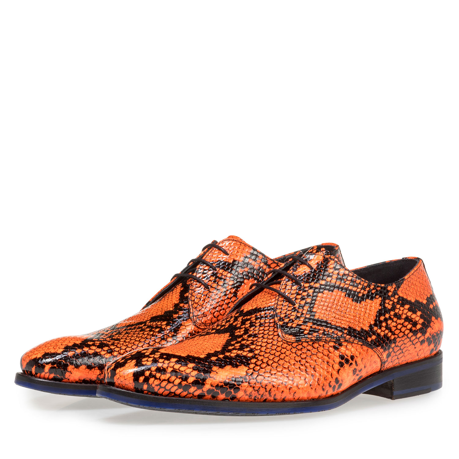 18124/08 - Premium fluorescent orange lace shoe with print 18124/08 - Premium fluorescent orange lace shoe with print