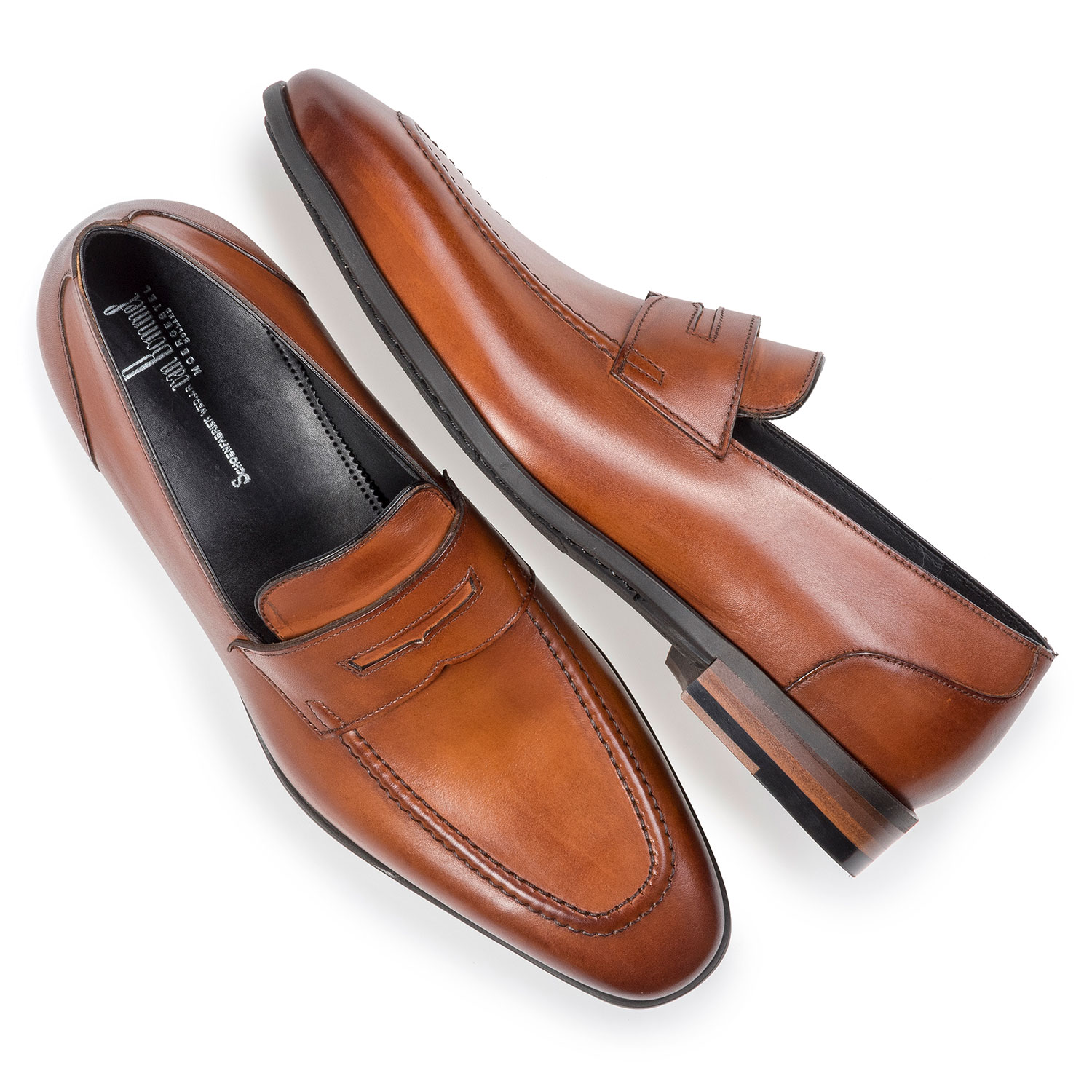 11129/03 - Kalfsleren loafer donker cognac 11129/03 - Kalfsleren loafer donker cognac
