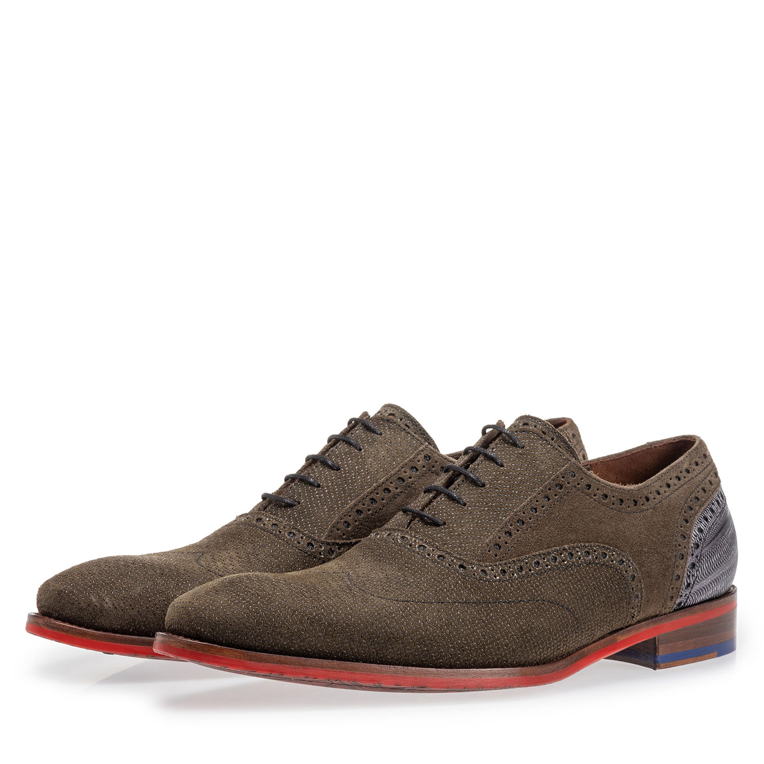 19109/09 - Lace shoe dark green with print 19109/09 - Lace shoe dark green with print