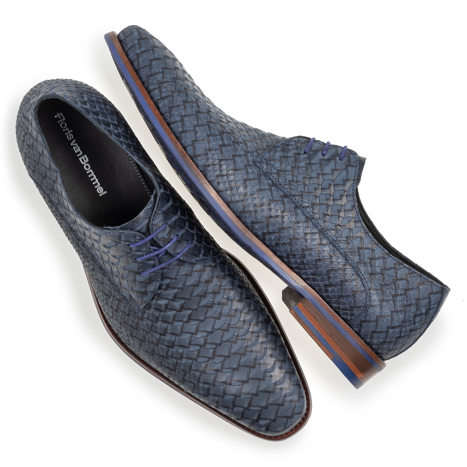 18359/02 - Lace shoe blue nubuck leather 18359/02 - Lace shoe blue nubuck leather