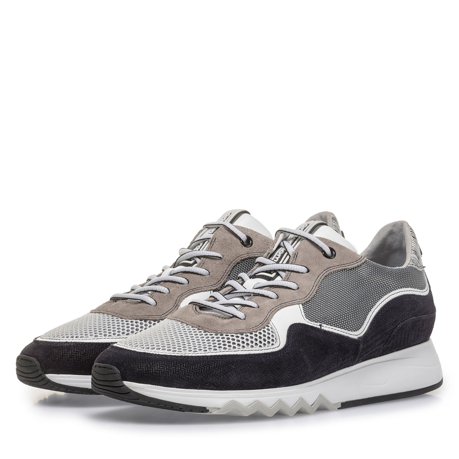 16093/21 - Grey and black suede leather sneaker 16093/21 - Grey and black suede leather sneaker