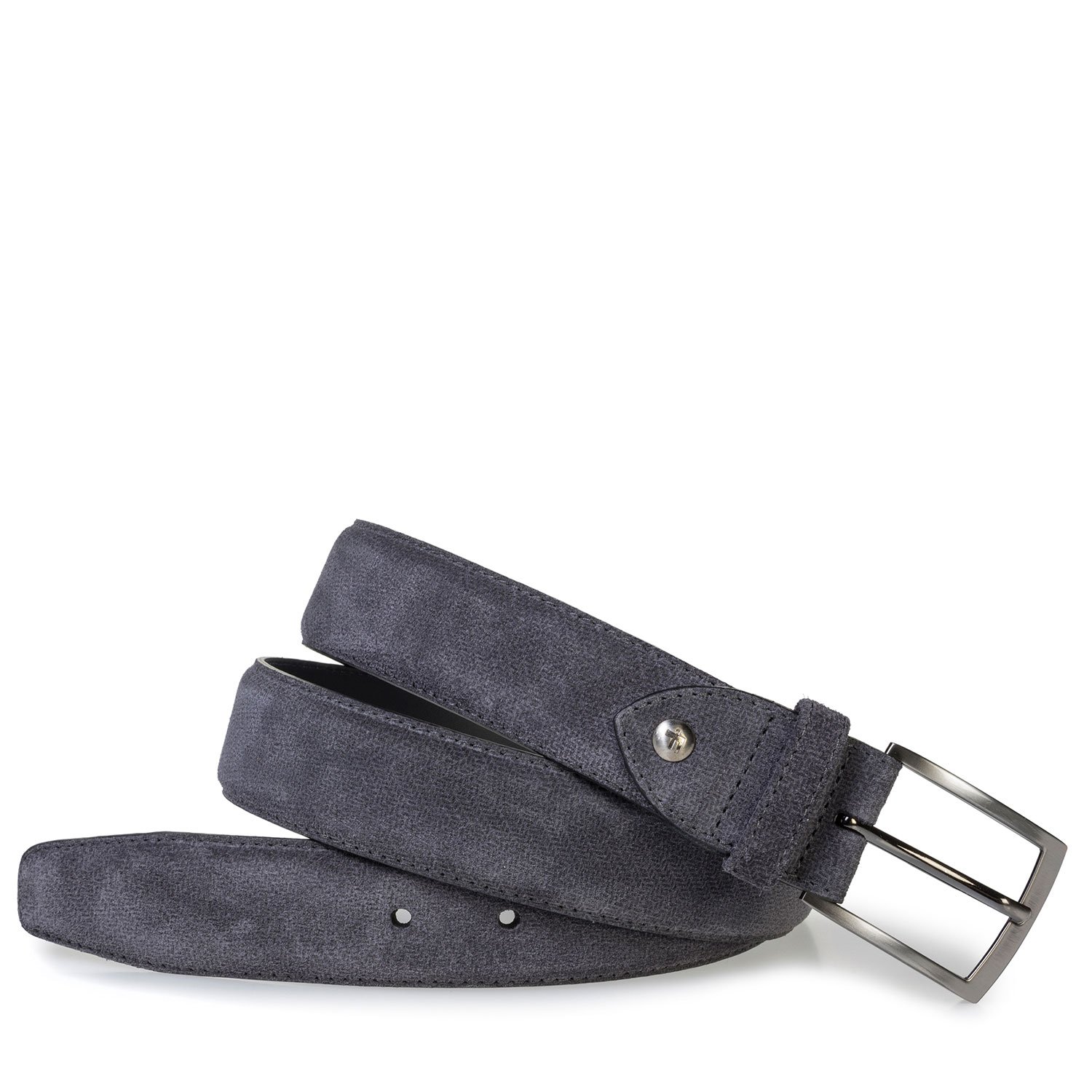 75201/71 - Dark grey suede leather belt with print 75201/71 - Dark grey suede leather belt with print