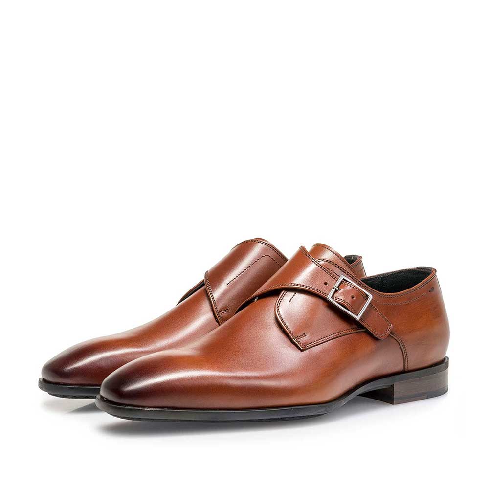 12341/03 - Cognac-coloured calf leather monk strap 12341/03 - Cognac-coloured calf leather monk strap