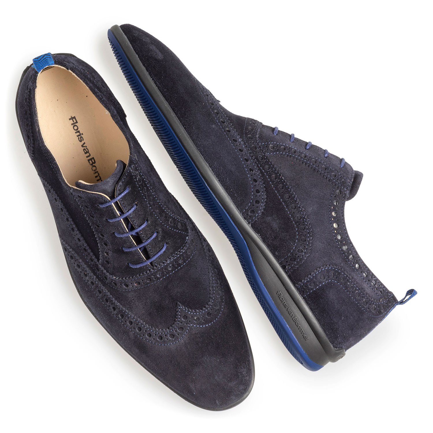 16360/00 - Dark blue suede leather lace shoe 16360/00 - Dark blue suede leather lace shoe