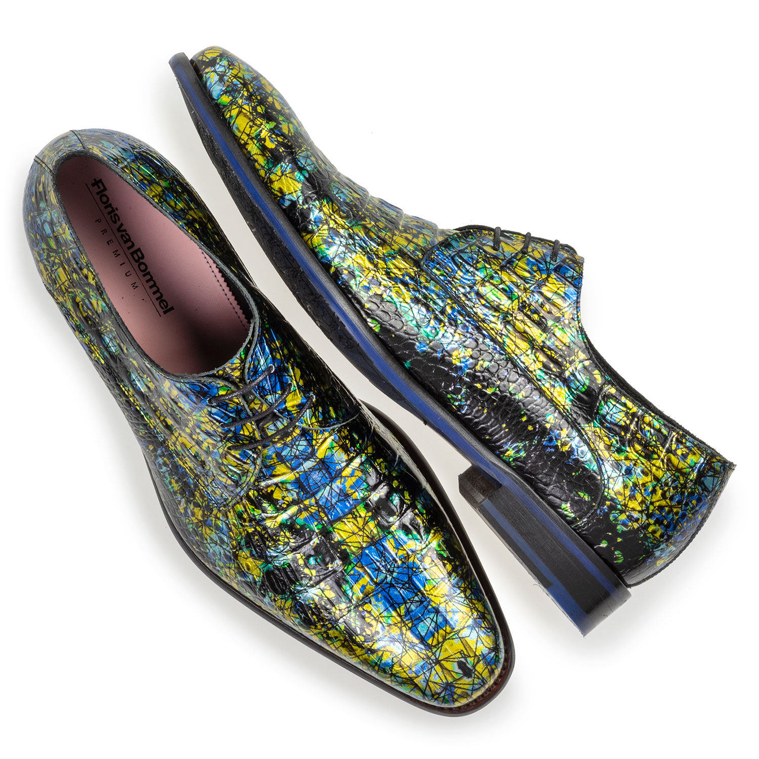 18102/06 - Lace shoe printed leather yellow 18102/06 - Lace shoe printed leather yellow
