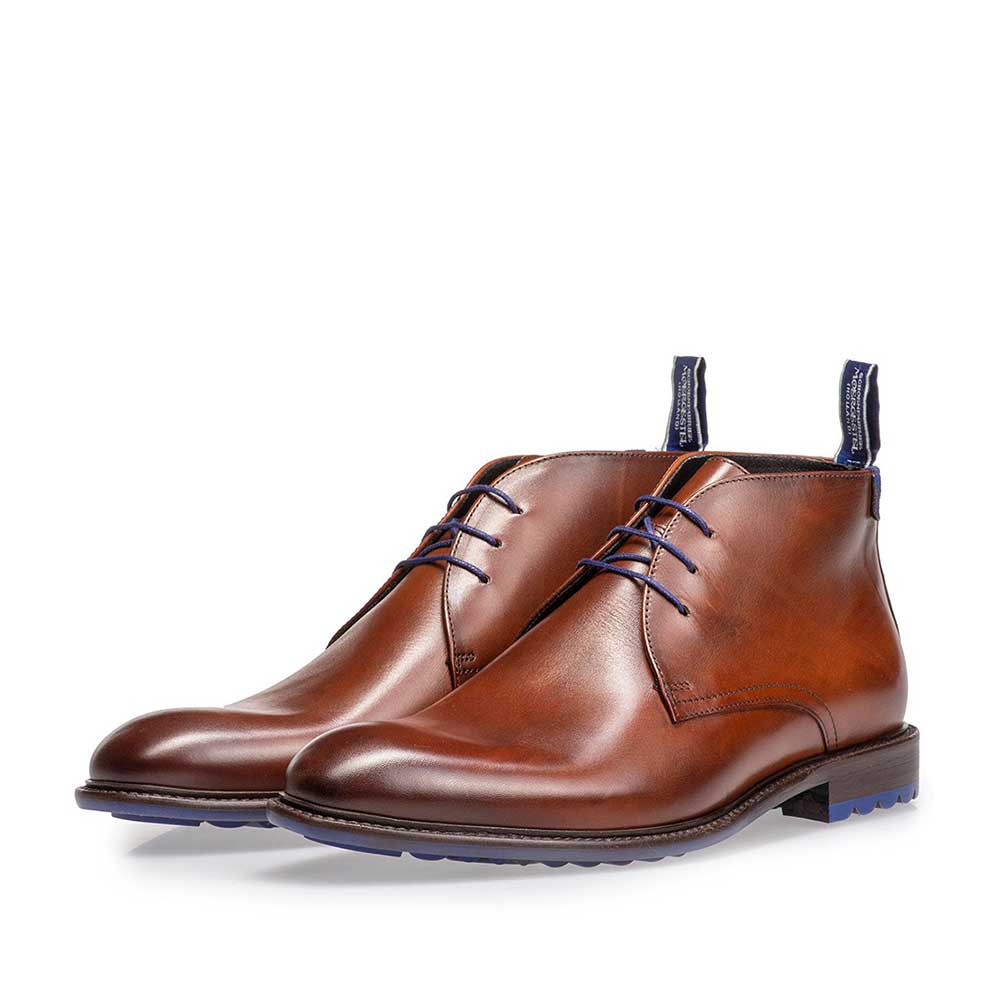 10203/13 - Dark cognac-coloured calf leather lace boot 10203/13 - Dark cognac-coloured calf leather lace boot