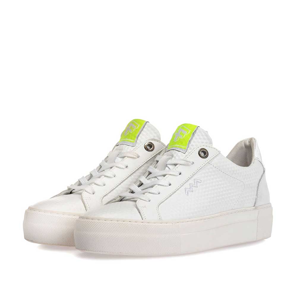 85333/02 - Sneaker geprint leer wit 85333/02 - Sneaker geprint leer wit