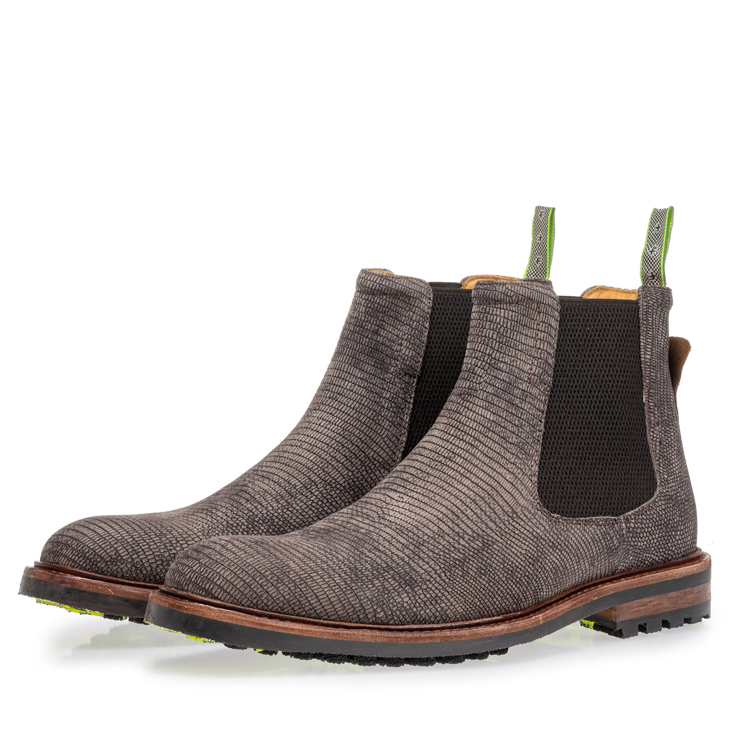 20093/09 - Chelsea boot lizardprint grijs 20093/09 - Chelsea boot lizardprint grijs