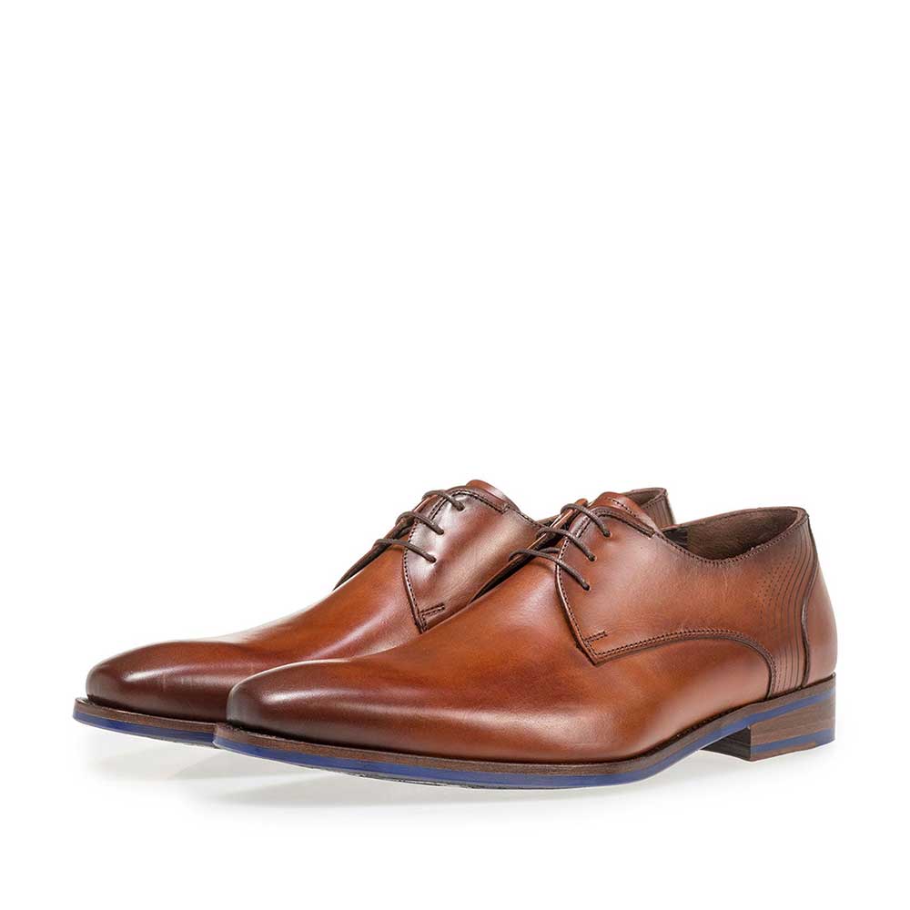 18493/00 - Dark cognac-coloured calf leather lace shoe 18493/00 - Dark cognac-coloured calf leather lace shoe