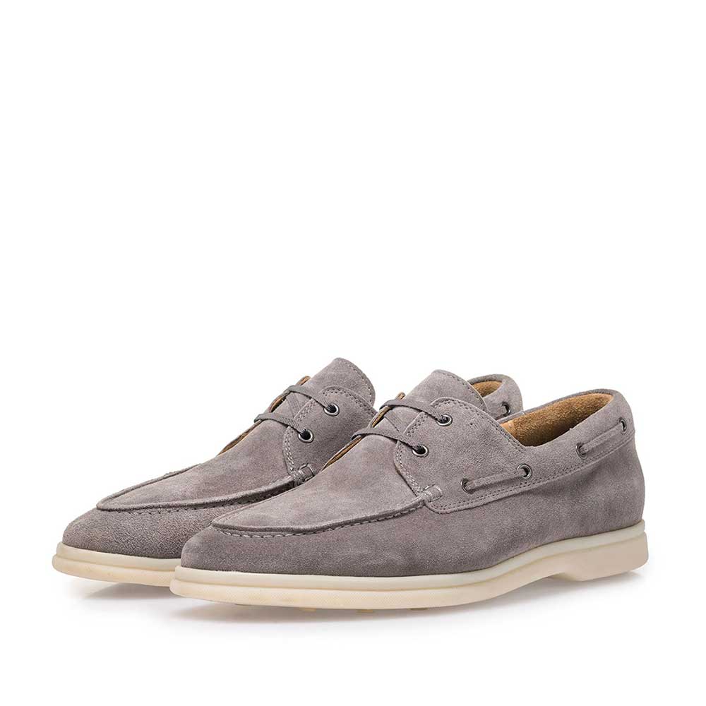 18205/01 - Grey suede leather boat shoe 18205/01 - Grey suede leather boat shoe