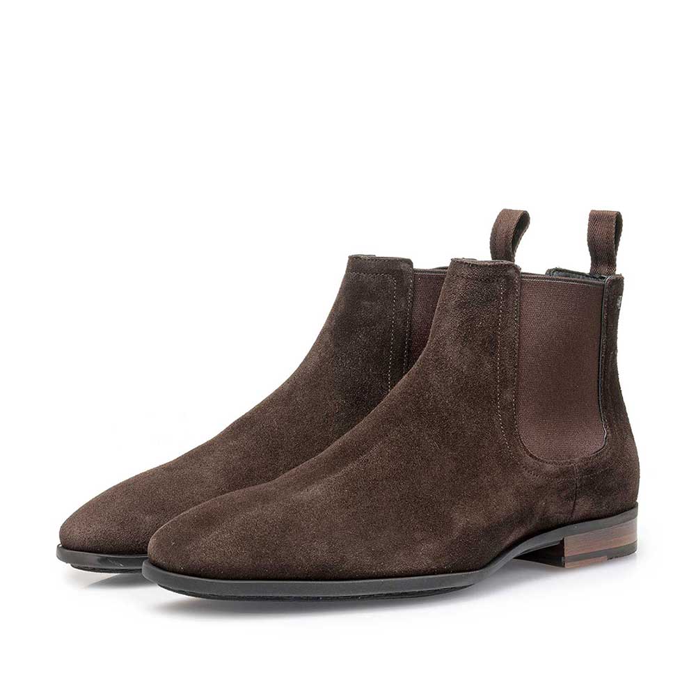 10342/00 - Donkerbruine gewaxt suède chelsea boot 10342/00 - Donkerbruine gewaxt suède chelsea boot
