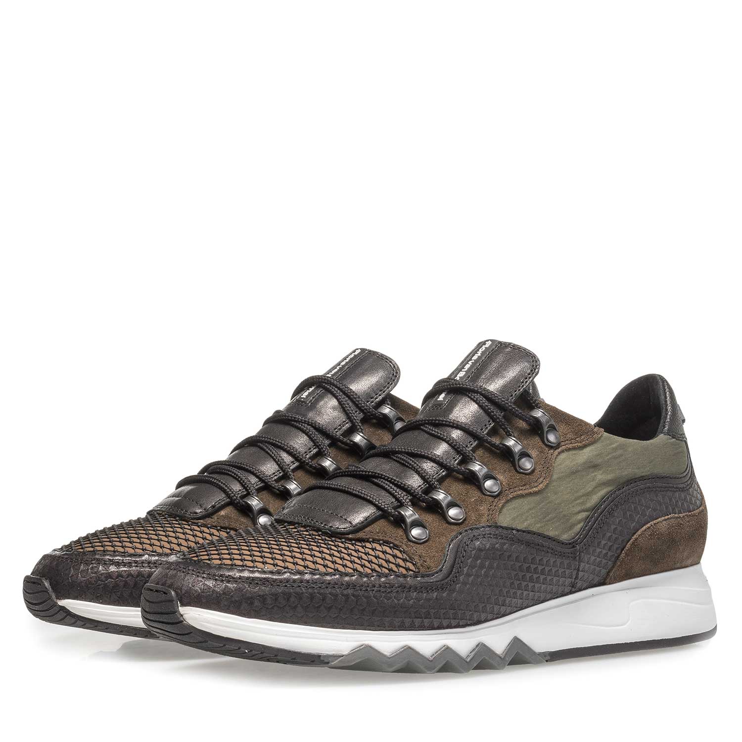 16393/00 - Groene leren sneaker 16393/00 - Groene leren sneaker