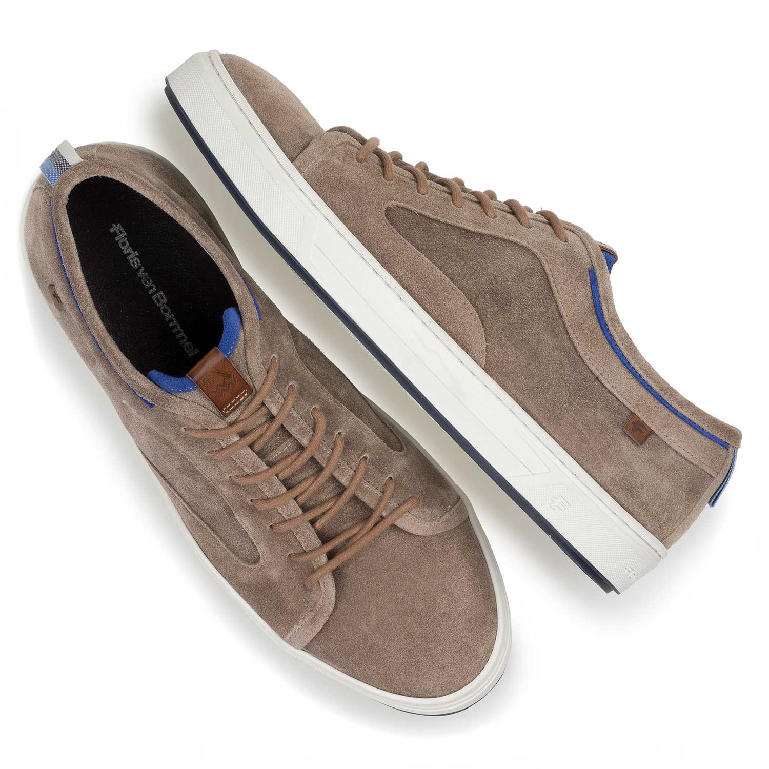 13466/01 - Gewassen suède sneaker taupe 13466/01 - Gewassen suède sneaker taupe