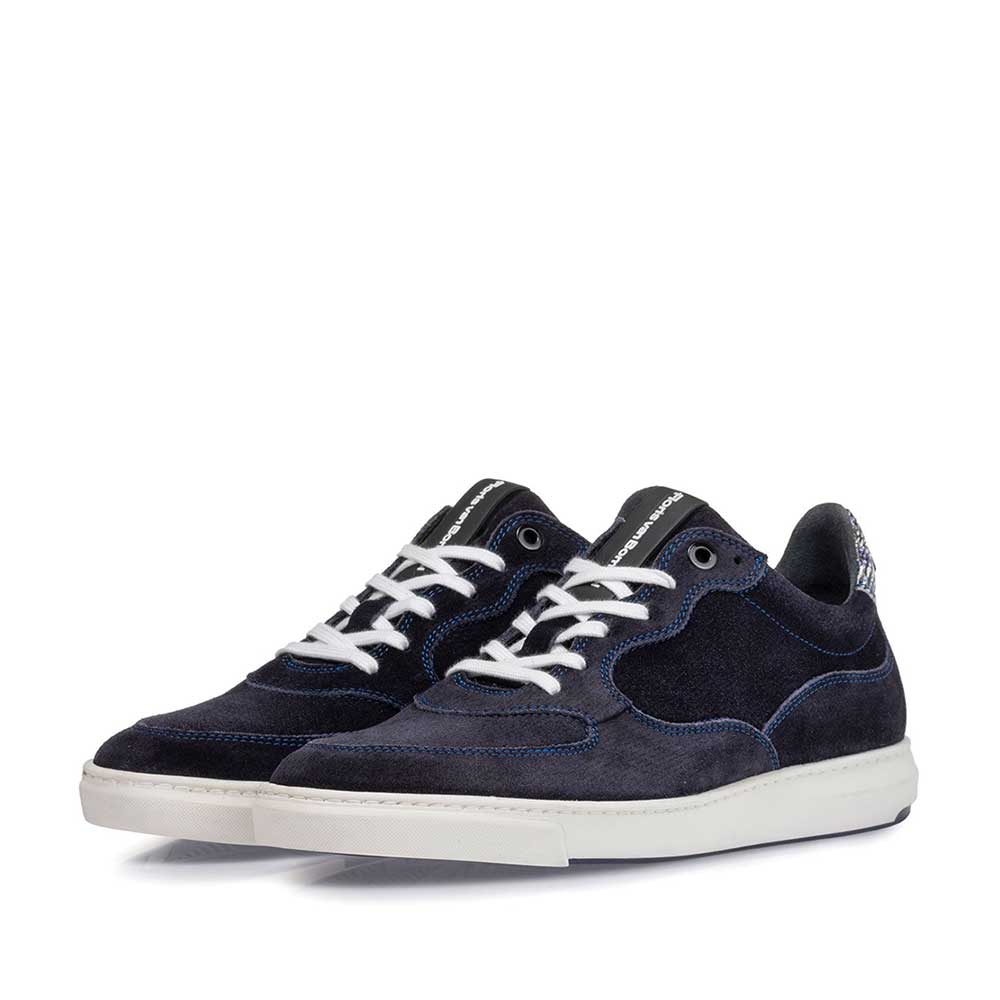 16321/00 - Sneaker geprint suède blauw 16321/00 - Sneaker geprint suède blauw