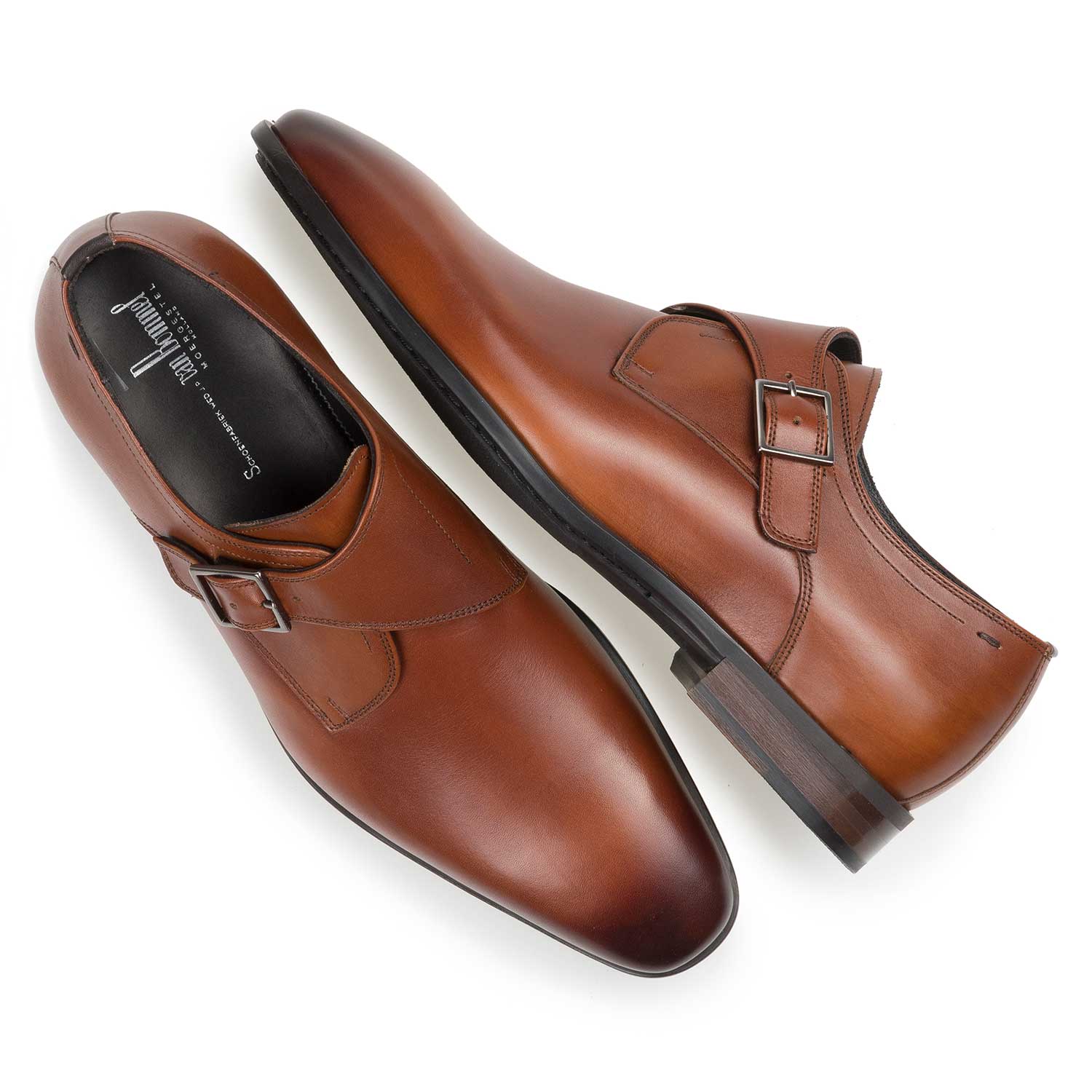 12341/03 - Cognac-coloured calf leather monk strap 12341/03 - Cognac-coloured calf leather monk strap