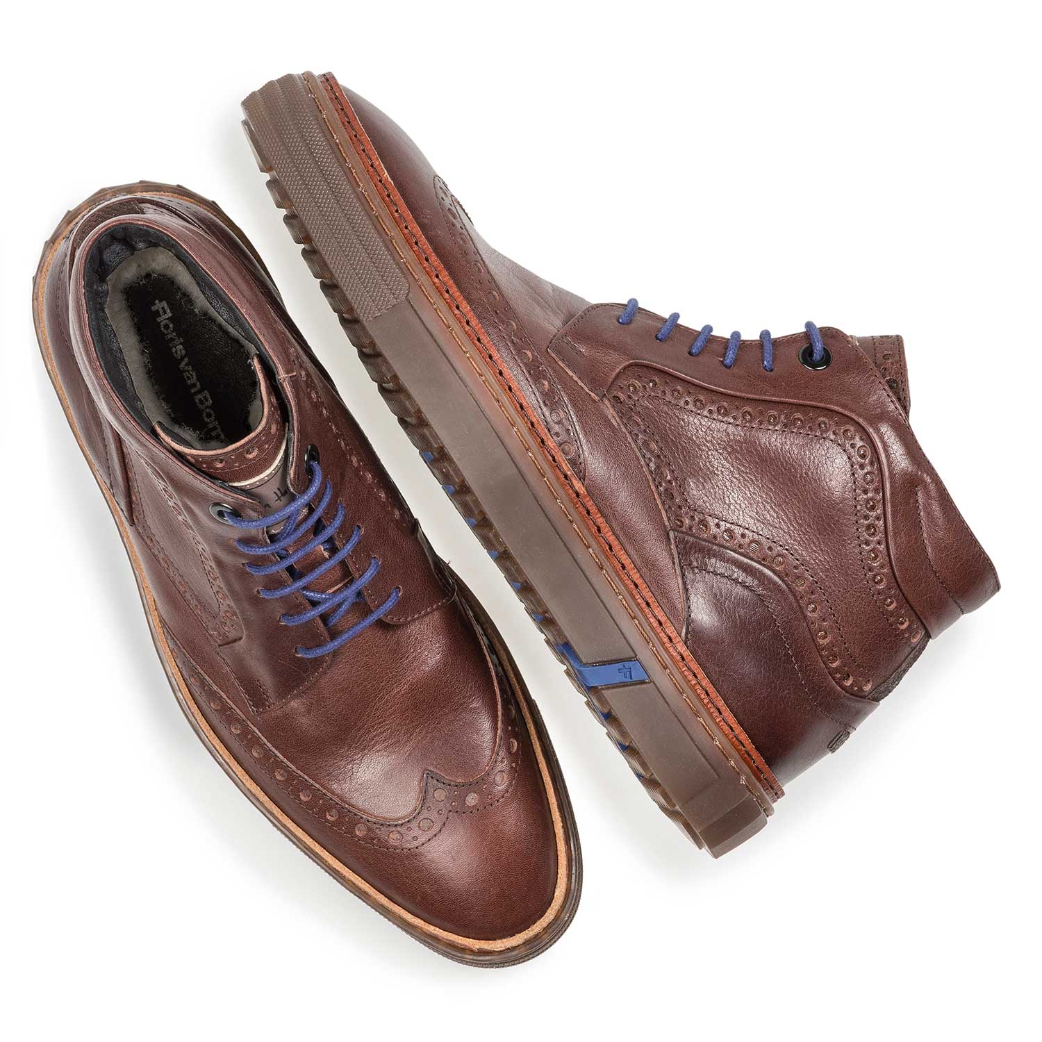 10080/11 - Roodbruine kalfsleren veterboot 10080/11 - Roodbruine kalfsleren veterboot