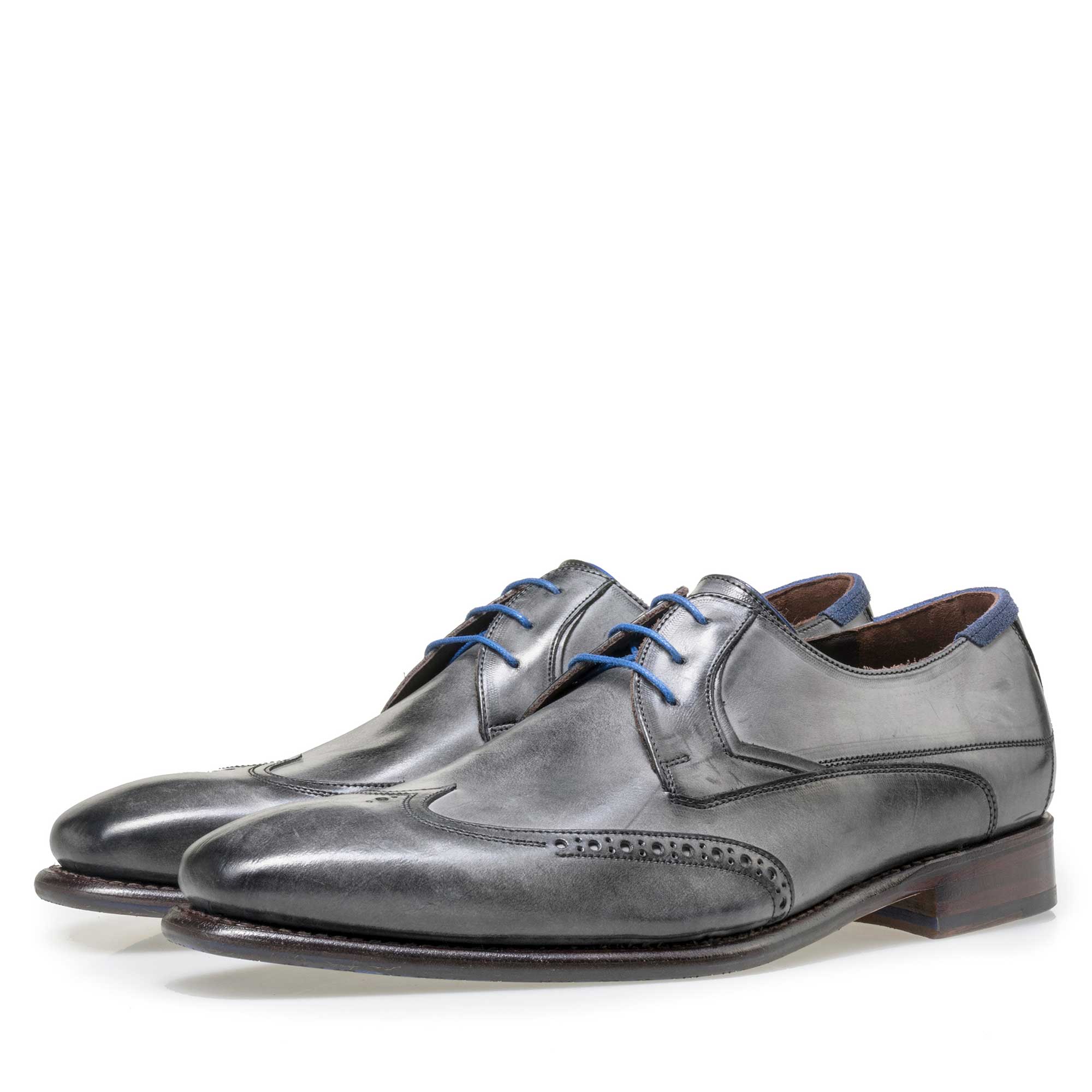 18039/00 - Floris van Bommel men’s anthracite grey leather lace shoe 18039/00 - Floris van Bommel men’s anthracite grey leather lace shoe
