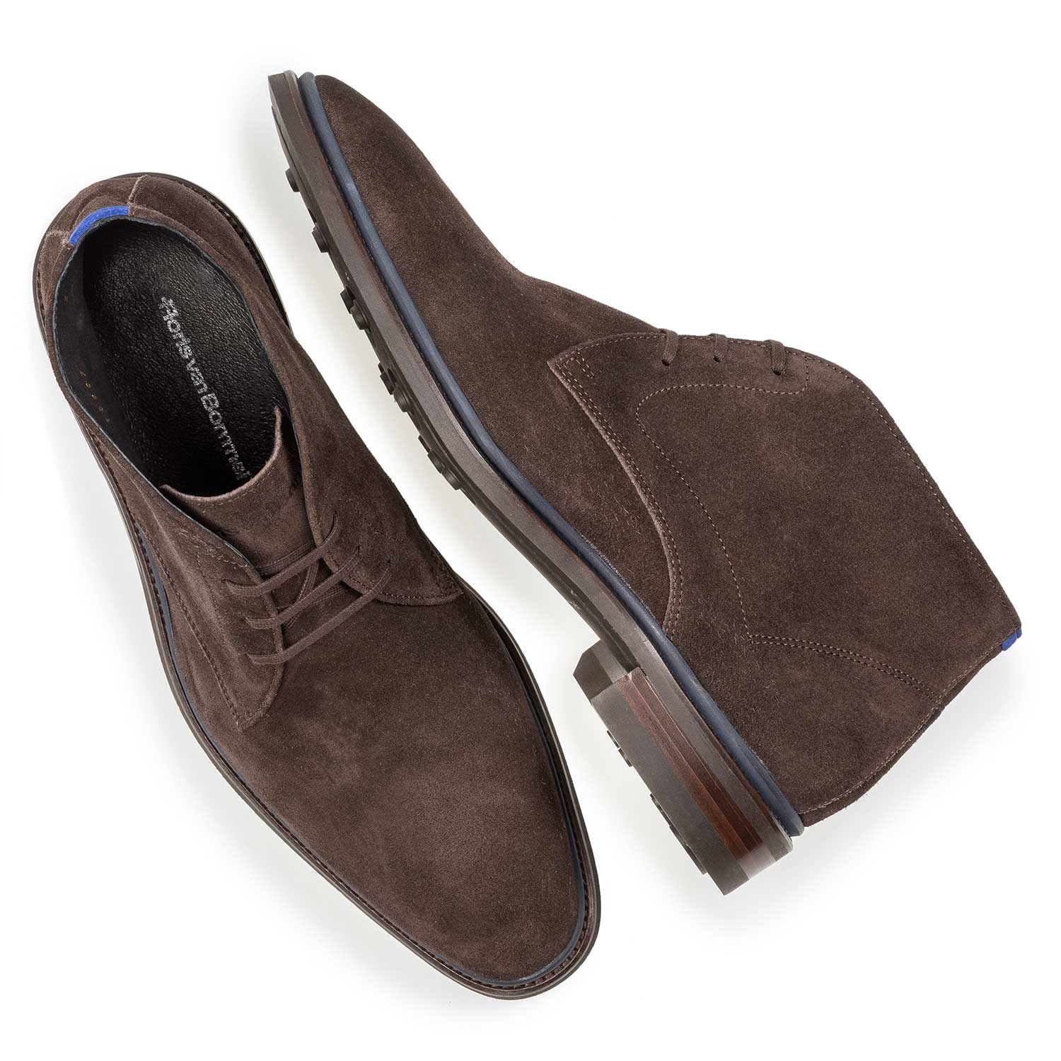 10667/06 - Dark brown suede leather lace boot 10667/06 - Dark brown suede leather lace boot