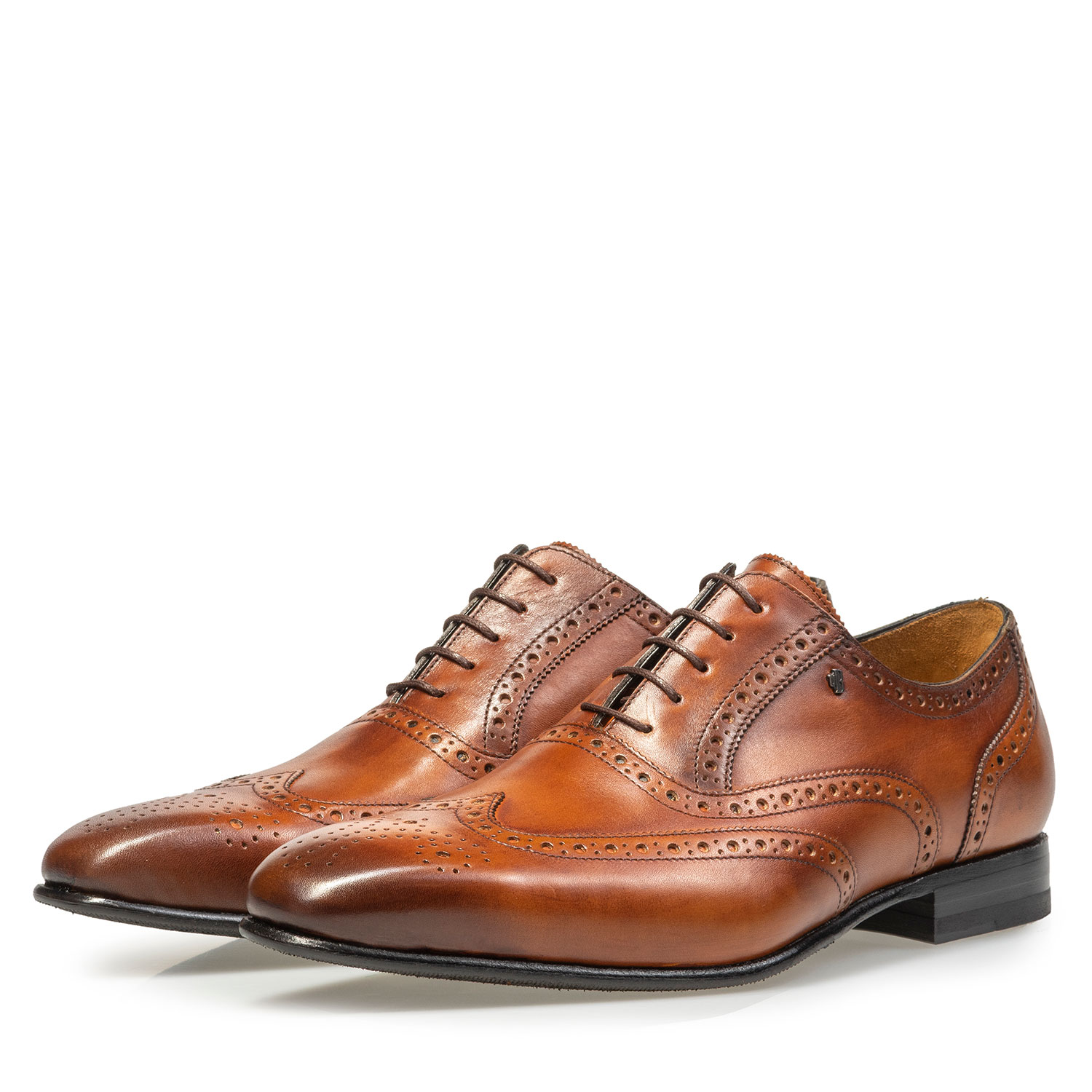 19295/03 - Brogue donker cognac kalfsleer 19295/03 - Brogue donker cognac kalfsleer