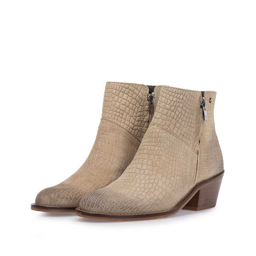 85642/09 - Enkellaars suède beige 85642/09 - Enkellaars suède beige