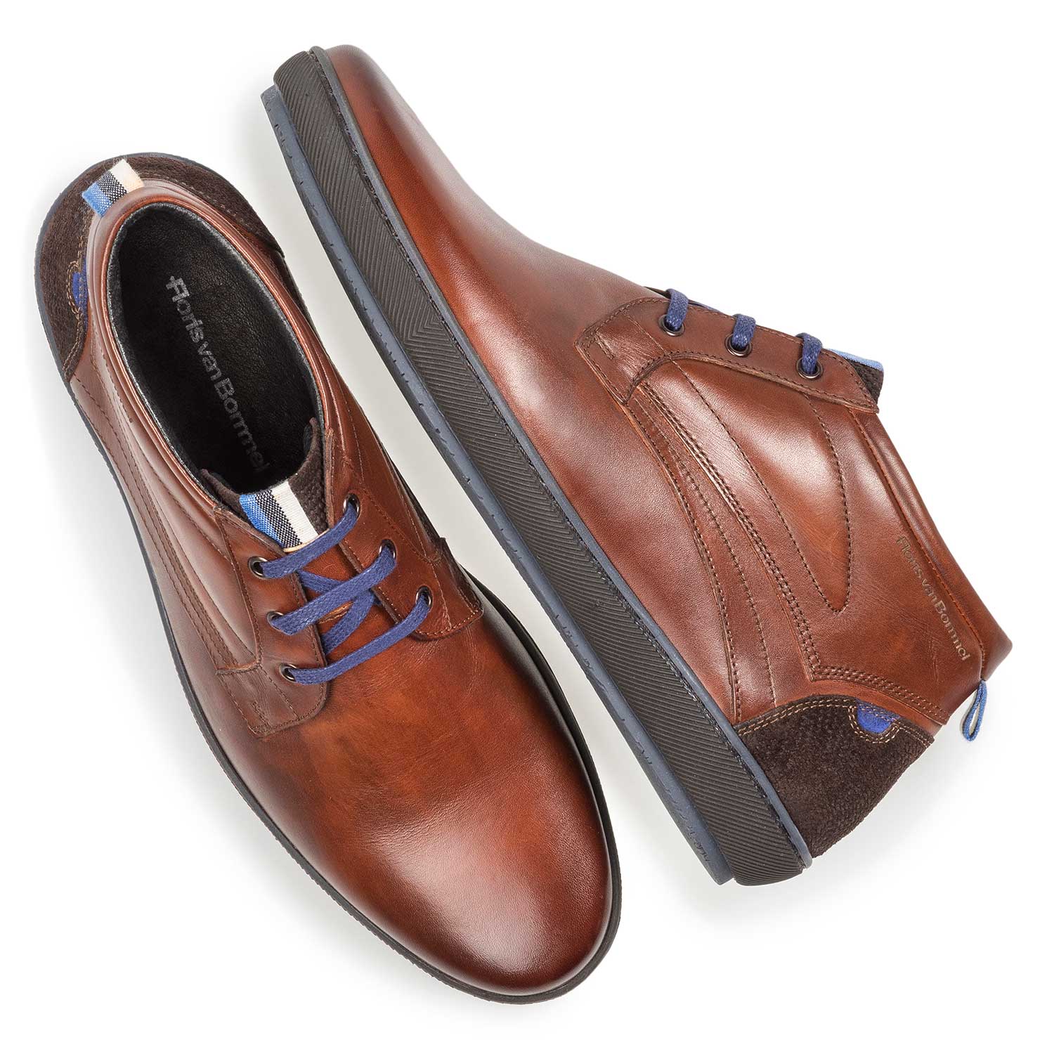 10074/15 - Dark cognac-coloured calf leather lace shoe 10074/15 - Dark cognac-coloured calf leather lace shoe